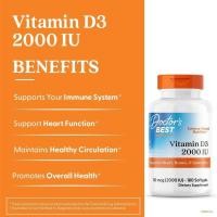 ราคา วิตามินดี3 Doctor s Best Vitamin D3 50 mcg 2000 IU 125 mcg 5000 IU 180 Softgels (24914995897)