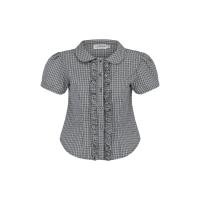 ราคา COPPER BKK Ruffle Top เสื้อลายสก๊อต คอบัว แขนสั้น สาประบาย (24475532804)