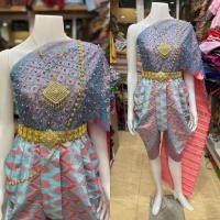 ราคา ชุดไทยผู้หญิง เซตโจงไหมเฟื่องฟ้าคู่สไบมุก โจง สไบใน สไบมุก ราคาไม่รวม้ครื่องประดับ ตรวจสอบรายละเอียดก่อนสั่งซื้อ (24399302456)