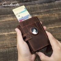 ราคา กระเป๋าสตางค์หนังแท้ของผู้ชายกระเป๋าเงินใส่บัตรมหัศจรรย์อะลูมิเนียมมีช่องใส่ Airtag (24620198663)