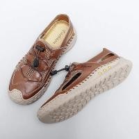 ราคา Handmade รองเท้าแตะผู้ชายขนาดใหญ่ Casual หนังกลางแจ้งรุ่นอัพเกรด Breathable ตาข่ายรองเท้าแตะชายหาดสําหรับฤดูร้อน (24619128224)