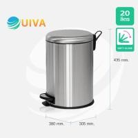 ราคา UIVAถังขยะเท้าเหยียบสแตนเลสทรงกลม Soft close ขนาด5ลิตร12ลิตร20ลิตร30ลิตร ทรงเหลี่ยม6122040ลิตร (22476835559)