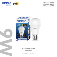 ราคา 5 แถม 1 ฟรี OPPLE หลอดไฟ LED BULB ขั้ว E27 EcoMax แสง 3 สี 5W 7W 9W 12W 14W ประกัน 2 ปี P45 A55 A60 A70 20000 ชม (22691646255)