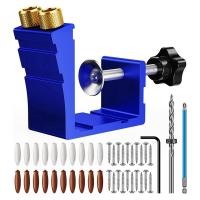 ราคา 1 Set Pocket Hole Jig Kit Pocket Screw Jig Pocket Hole Drill Guide Jig Set for 15 Angled Holes for Woodworking Angle Drilling Holes A (20139944499)