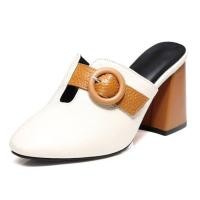 ราคา รองเท้าส้นสูงผู้หญิง5ซม รองเท้าส้นสูงเปิดส้นหนังเกาหลี (20384310421)