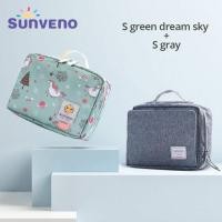 ราคา Sunveno 2Pcs Baby Diaper Bags Maternity Bag for Disposable Reusable Fashion Prints Wet Dry Diaper Bag Double Handle Wetbags 21 17 7CM (4697182254)