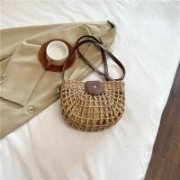 ราคา กระเป๋าสะพายข้างถักสไตล์ฝรั่งเศสแบบย้อนยุค กระเป๋าสะพายข้างทรงกลมครึ่งวงกลมแบบโปร่งใสสำหรับผู้หญิง กระเป๋าถือแบบลำลองสำหรับชายหาดในช่วงฤดูร้อน (24362442403)