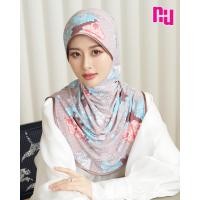 ราคา NUNUH RAYA ผ้าคลุมผมฮีญาบมุสลิมแบบสวมสำเร็จ ทรงฟองน้ำตรง FN T (24241346557)