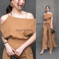 ราคา Mirrorsister 30630 5 เซ็ตเสื้อกางเกง ช่วงบนเสื้อสายเดี่ยวโซ่ทอง แต่งปาดไหล่ ช่วงกางเกงทรงกระบอกตีเกร็ดตรงหน้าขาย (23143350195)