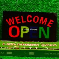 ราคา ป้ายไฟLED ป้ายไฟตัวอักษร ปรับไฟได้3ระดับ ป้ายไฟหน้าร้าน ป้ายไฟ WELCOME OPEN แบบเสียบปลั๊กไฟ ป้ายไฟตกเเต่งร้าน (20394757101)