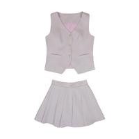 ราคา ขาว ชมพู ดำ SLYQ JOVELL VEST TOP SKIRT TWILL SET ชุดเซ็ตเสื้อแขนกุดกระดุมหน้าและกระโปรงสั้นจีบซับในกางเกง (24774202185)