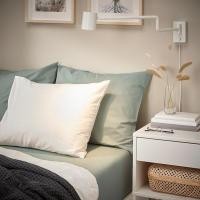 ราคา IKEA DVALA ดวอล่า ผ้าปูที่นอนรัดมุม ทำจากผ้าฝ้ายบริสุทธิ์ ให้สัมผัสนุ่มสบาย ไม่ระคายเคืองผิว ใช้กับที่นอนหนาไม่เกิน 26 ซม (21901538180)