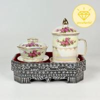 ราคา ชุดถวายน้ำพระ กี๋มุก ชุดกี๋มุก ชุดชาเบญจรงค์ ทำบุญ งานกฐิน (24438692889)