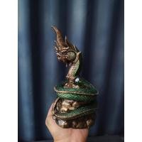 ราคา พญานาค พ่อปู่นาคาบันดาลทรัพย์ เนื้อแร่เหล็กน้ำพี้ ขนาดฐาน 4 5นิ้ว สูง 9นิ้ว ตระกูลเอราปถ พญานาคตระกูลสีเขียว ลูกแก้วคละสีนะคะ (17752622081)