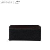 ราคา Louis Montini Jeans กระเป๋าสตางค์ผ้ายีนส์ ซิปรอบ ปะหนังแท้ด้านหน้า Womens wallet WL32 (2601884851)