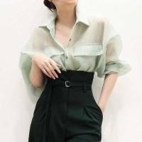 ราคา เสื้อเชิ้ตผ้าใยไหมแก้ว ทรงโอเวอร์ไซส์ (24854447769)