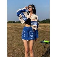 ราคา เสื้อแจ็คเก็ตเบสบอล แขนยาว ถอดออกได้ สไตล์วินเทจ แฟชั่นอเมริกัน สำหรับผู้ชายและผู้หญิง W79389 ลำลอง ผ้าร่มแบบบาง (18593170725)