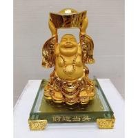 ราคา พระสังกัจจายน์ ชูก้อนทอง เทพแห่งความสุข ความเจริญ งานเรซิ่นพ่นทรายทอง สูง 5นิ้ว (15731110818)