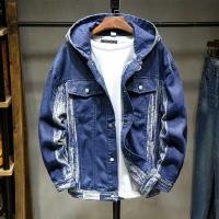 ราคา MARK BELT Denim Jacket Mens Hooded Slim Fit Casual Streetwear Jean Jackets Long Sleeve Trendy Outerwear Autumn Winter Jacket Coat For Men (15641575702)