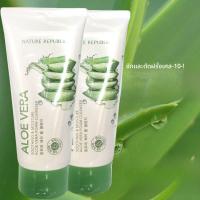 ราคา ครีมล้างหน้าสูตรฟองเนื้อเหลว Aloe Vera Nature Republic สำหรับผู้ชายและผู้หญิง ดูแลผิวทุกสภาพ ผลิตจากเกาหลี (24611635274)