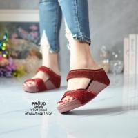 ราคา YT243 รองเท้าสุขภาพเสริมส้นสูง 2 5 นิ้ว หน้าคาด2ตอนรุ่นวิกกี้หนังหิมะ เท้าอวบอูม 1ไซส์ (21198988651)