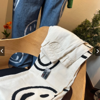 ราคา HUEGAH JEANS กางเกงยีนส์ ขายาว สาวอวบ พิมพ์ลายยิ้ม (23851543475)