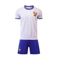 ราคา 2024 Europe Sportswear Soccer France Shirt Short Sleeve Shorts Shirt Euro 2024 Blue White (22232296194)