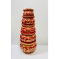 ราคา กระถางธูป ไหว้พระ ไหว้เจ้า งานกระเบื้องเซรามิค ลายอักษรจีน มังกร บัว สีแดง ขนาด 4 5 6 7 8 นิ้ว (23248872055)