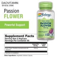 ราคา ลอตผลิตใหม่ Exp 09 2028 Solaray True Herbs Passion Flower 700 มก 100 แคปซูล 350 mg per Capsule (22770974139)