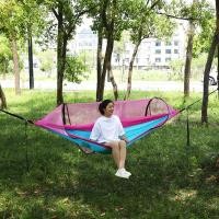 ราคา WGB HUIESON Fully automatic quick opening hammock outdoor anti mosquito shading anti rollover single and double parachute cloth camping mosquito net swing (22404455427)