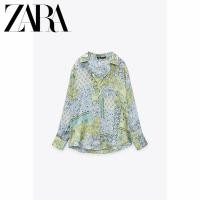 ราคา Zara เสื้อเชิ้ต ผ้าซาติน พิมพ์ลาย แฟชั่นฤดูใบไม้ผลิ สําหรับผู้หญิง (19761415549)
