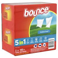 ราคา Bounce แผ่นหอมปรับผ้านุ่ม กลิ่น Outdoor Fresh ขนาด 80 120 160 แผ่น กล่อง 40แผ่น แบ่งขายแผ่นอบผ้า Fabric Softener Dryer Sheet (24093269490)