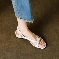 ราคา Huilm รองเท้าส้นสูงผู้หญิงรองเท้าส้นสูงเปิดหัวเปิดส้นเตี้ยหนังส้นสูง4ซม (20122940130)