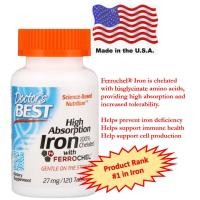 ราคา Iron ธาตุเหล็ก Doctors BEST High Absorption Iron 100 Chelated 27mg วิตามินธาตุเหล็ก ชนิดดูดซึมได้ดีกว่า 27มก (24285041119)