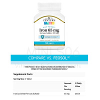 ราคา ธาตุเหล็ก 21st Century Iron 27 mg 65 mg (18618453815)