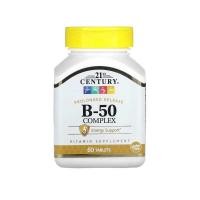 ราคา B 50 วิตามินบีรวม Vitamin B 50 Complex จำนวน 60 เม็ด ของแท้จากอเมริกา (21556105836)