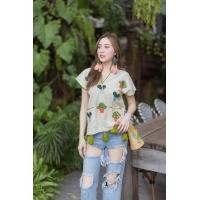 ราคา เสื้อผ้าฝ้ายงานปักมือ เสื้อทรงกะเหรี่ยงประยุกต์ สีสวย ลายสวย ปักสวย งานตรงปกจ้า (24696947065)