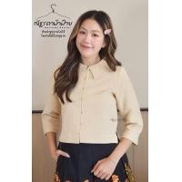 ราคา ณัฐรดาผ้าฝ้าย เสื้อคอบัวแขน5 ส่วน ผ้าเยื่อไผ่ เสื้อพื้นเมืองผู้หญิง มาตรฐานOTOP Natradaphafai (21282675352)