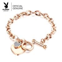ราคา PLAYBOY กำไลข้อมือผู้หญิงเพลย์บอยแท้ กันน้ำ ไม่ลอกสี สไตล์มินิมอลแฟชั่น ทอง24K เหมาะเป็นของขวัญ (24624469128)