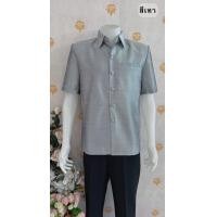 ราคา เสื้อซาฟารี สูทชายผ้าไหมแพรทิพย์ ซับไหล่อัดผ้ากาวทั้งตัว ผ้าไทย เสื้อทำบุญ ชุดทำงาน เสื้องานบุญ เสื้อไปวัด (19905397947)