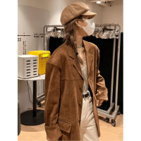 ราคา เสื้อสูทหนังแกะสีน้ำตาลแบบหลวมๆ สไตล์ลำลองสำหรับผู้หญิงในฤดูใบไม้ร่วง เสื้อสูทสไตล์ย้อนยุคแบบลำลองสำหรับผู้หญิง (22951683177)