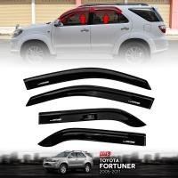 ราคา กันสาดประตู คิ้วกันสาด รุ่น โตโยต้า ฟอร์จูนเนอร์ TOYOTA FORTUNER SUV ปี 2005 2011 สีดำเงา โลโก้ขาว 4 ชิ้น (16203129649)
