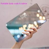 ราคา New Smart Electronic Portable Body Scale Tempered Glass Surface LED Digital Weight Scale Fashion Mirror Bathroom Balance 180KG (7731569143)