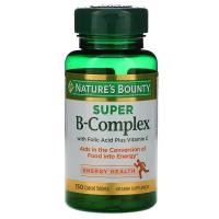 ราคา พร้อมส่ง Natures Bounty Super B Complex with Folic Acid Plus Vitamin C 125 Coated Tablets (21753422273)