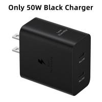 ราคา Original Samsung 50W Dual Port Super Fast Charger Type C Wall Charger PD 3 0 QC Travel Charger Adapter With 5A Type C USB C Cable For Samsung Galaxy S20 S20 S21 S22 S23 S24 S25 Ultra Note 20 10 10 5G 