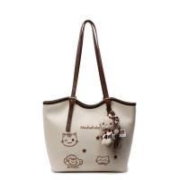 ราคา LIssomeSUN Pu ลายปักแมวน่ารักกระเป๋าสะพายไหล่สำหรับผู้หญิงพร้อมกระเป๋ากระเป๋าผ้าแบบมีจี้ (24451420229)