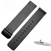 ราคา สายนาฬิกาหนังแท้บางเฉียบสำหรับผู้ชายและผู้หญิง สีดำและสีน้ำตาล หัวเข็มขัดพับได้ สายทดแทน TKS Tissot Longines Omega DW Mido CK (21373815456)