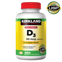 ราคา exp 08 2027 Kirkland Signature Extra Strength D3 50 mcg 2000 IU 600 Softgels วิตามินดี บำรุงกระดูก เสริมสร้างภูมิคุ้มกัน จากอเมริกาค่ะ (23566593658)
