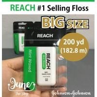 ราคา BIG SIZE 200 yd 182 8 m 1 ชิ้น REACH MINT WAXED FLOSS Reach dental floss Mint ไหมขัดฟัน กลิ่นมิ้นท์ ยาว 182 8m ไหมขัดฟัน Reach เคลือบแว็กซ์ Johnson Johnson (7501257769)