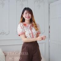 ราคา ALITTA CARESS AC1000 เสื้อสีขาวพิมพ์ลายดอกสีส้มสดใส ปกคอบัวปักดอกไม้พร้อมเเต่งลูกไม้ น่ารักสดใส (22984991909)